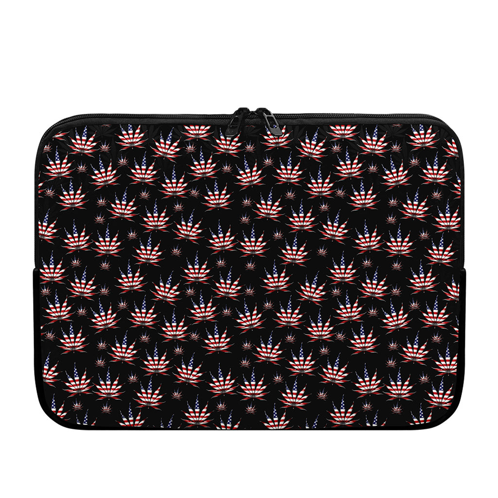 American Marijuana Leaf Pattern Print Laptop Sleeve