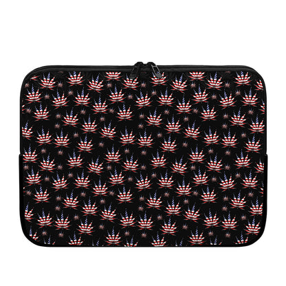 American Marijuana Leaf Pattern Print Laptop Sleeve