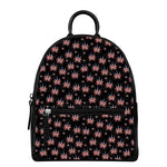 American Marijuana Leaf Pattern Print Leather Backpack
