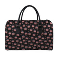 American Marijuana Leaf Pattern Print Leather Duffel Bag