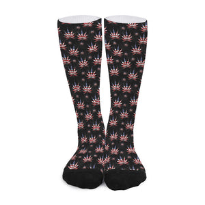 American Marijuana Leaf Pattern Print Long Socks