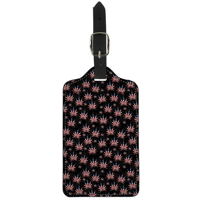 American Marijuana Leaf Pattern Print Luggage Tag