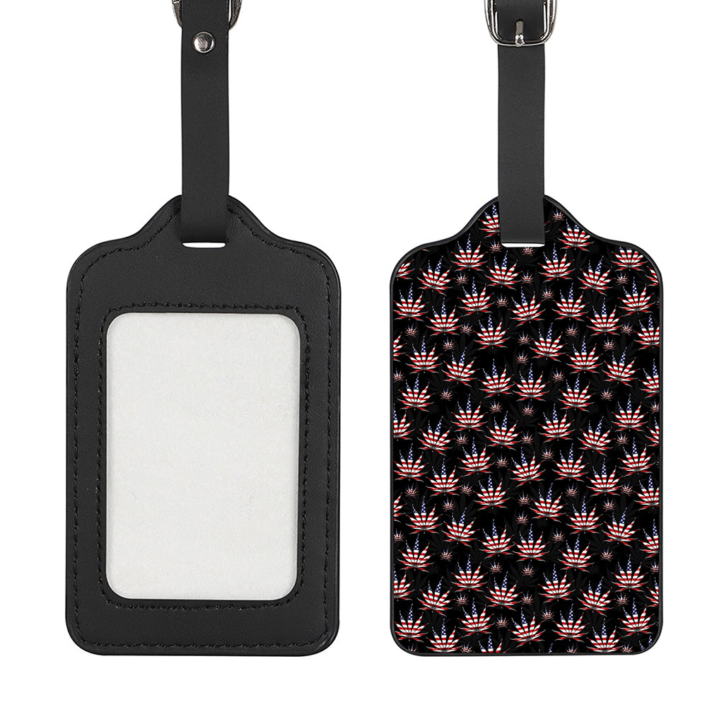 American Marijuana Leaf Pattern Print Luggage Tag