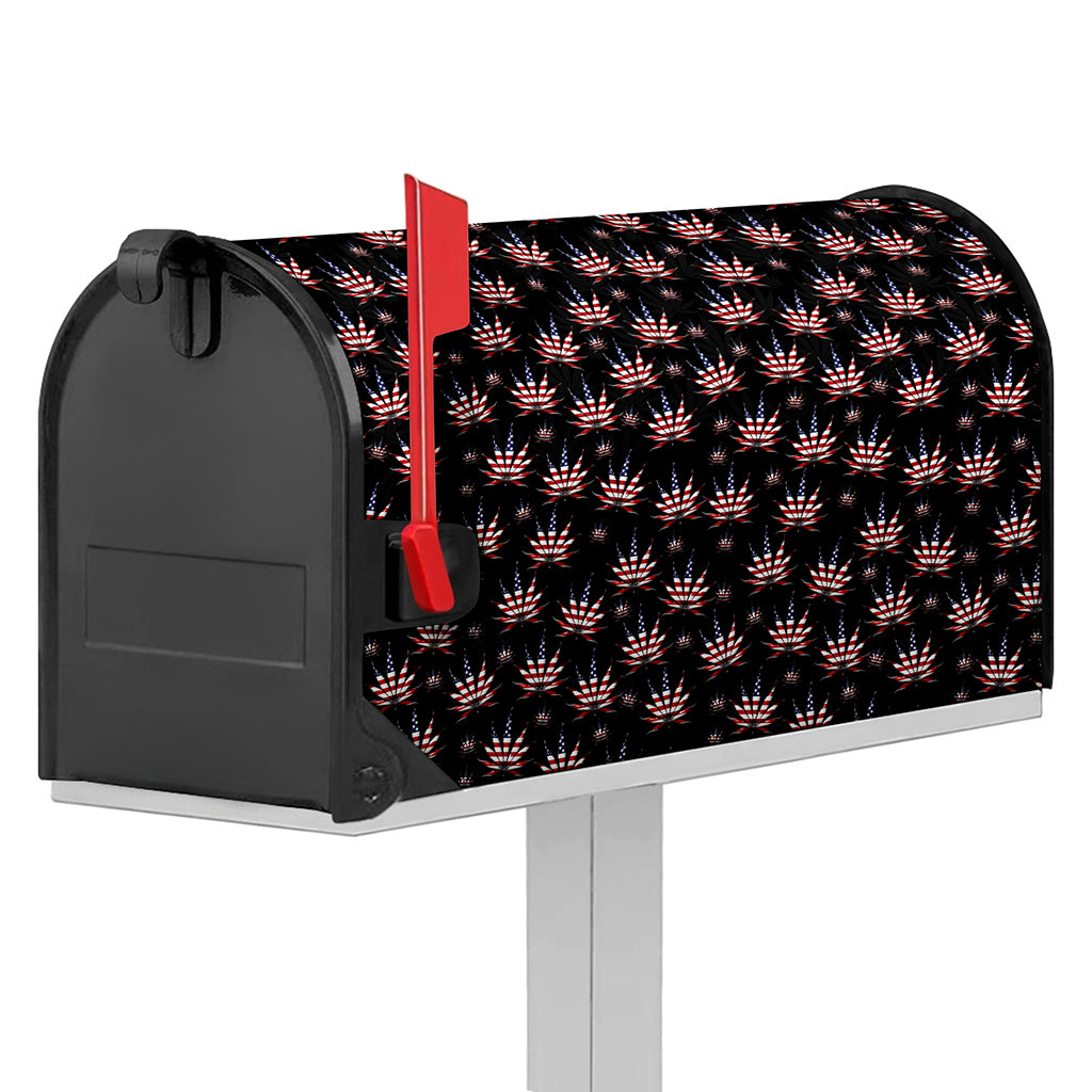 American Marijuana Leaf Pattern Print Mailbox Cover