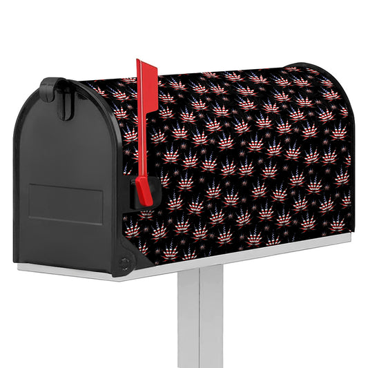 American Marijuana Leaf Pattern Print Mailbox Cover