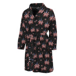 American Marijuana Leaf Pattern Print Men's Bathrobe