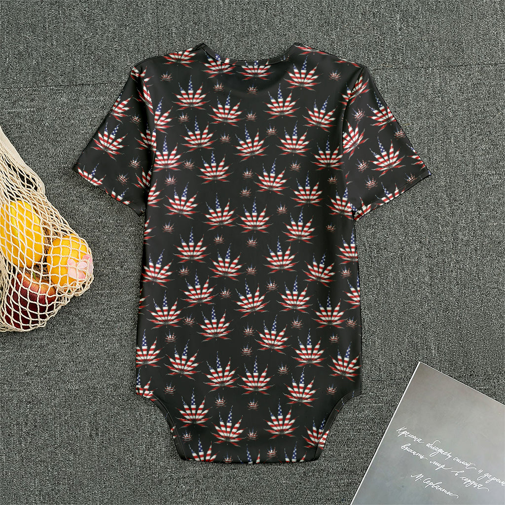 American Marijuana Leaf Pattern Print Men's Bodysuit