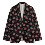 American Marijuana Leaf Pattern Print Men's Cotton Blazer