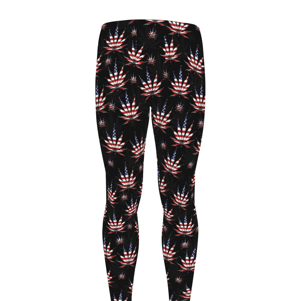 American Marijuana Leaf Pattern Print Men's leggings