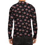 American Marijuana Leaf Pattern Print Men's Long Sleeve Rash Guard
