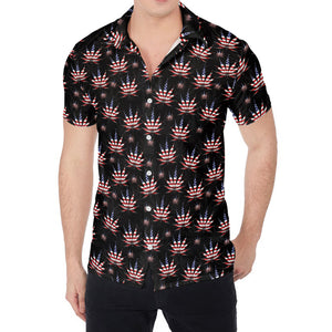 American Marijuana Leaf Pattern Print Men's Shirt