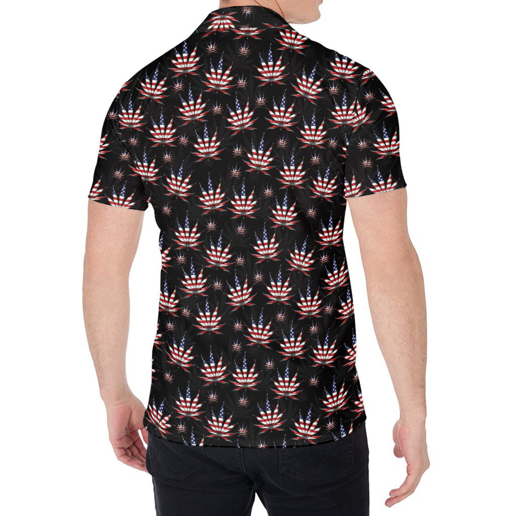 American Marijuana Leaf Pattern Print Men's Shirt