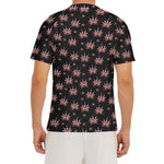 American Marijuana Leaf Pattern Print Men's Short Sleeve Rash Guard