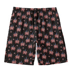 American Marijuana Leaf Pattern Print Men's Swim Trunks