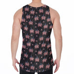American Marijuana Leaf Pattern Print Men's Velvet Tank Top