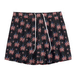 American Marijuana Leaf Pattern Print Mesh Shorts