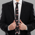 American Marijuana Leaf Pattern Print Necktie