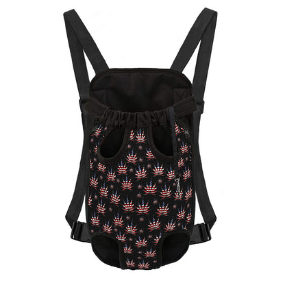 American Marijuana Leaf Pattern Print Pet Carrier Backpack