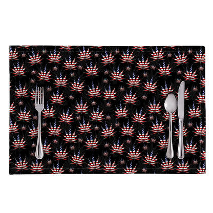 American Marijuana Leaf Pattern Print Placemat