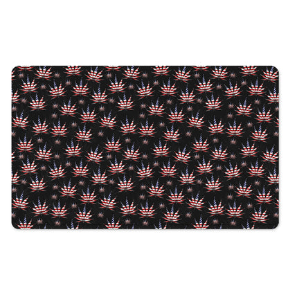 American Marijuana Leaf Pattern Print Polyester Doormat