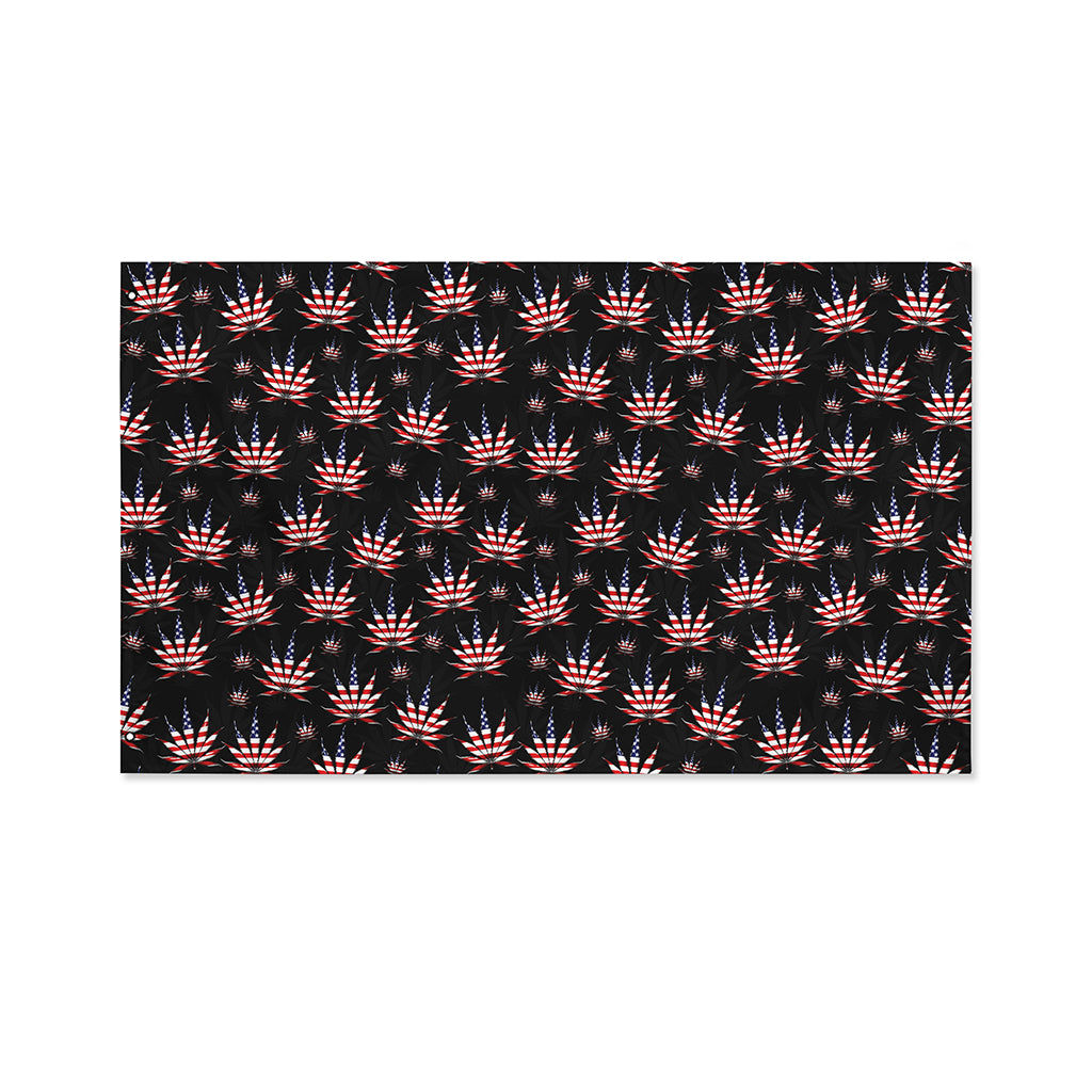 American Marijuana Leaf Pattern Print Polyester Flag