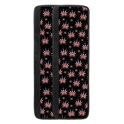 American Marijuana Leaf Pattern Print Refrigerator Handle Covers