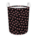 American Marijuana Leaf Pattern Print Round Laundry Basket