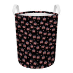American Marijuana Leaf Pattern Print Round Laundry Basket
