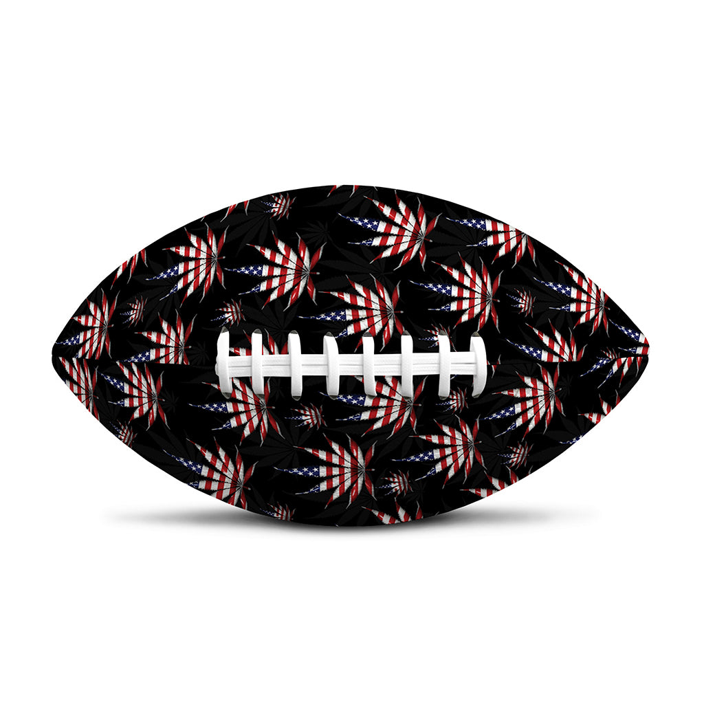 American Marijuana Leaf Pattern Print Rugby Ball