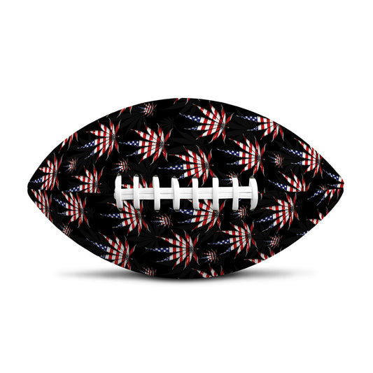 American Marijuana Leaf Pattern Print Rugby Ball