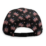 American Marijuana Leaf Pattern Print Snapback Cap