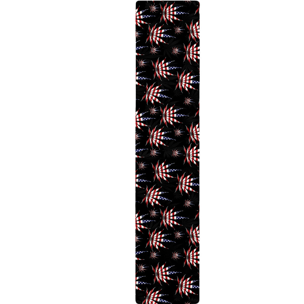 American Marijuana Leaf Pattern Print Table Runner