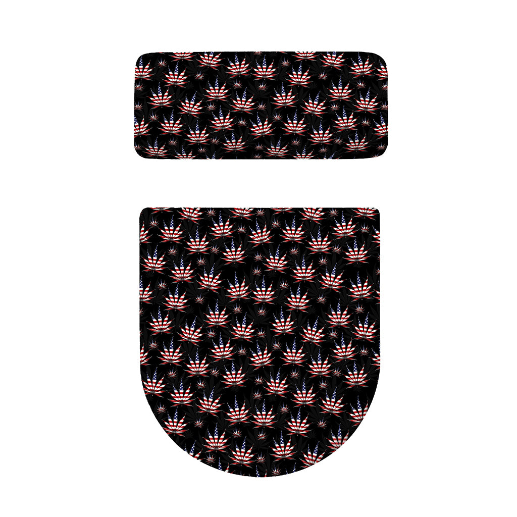 American Marijuana Leaf Pattern Print Toilet Lid And Tank Cover Set