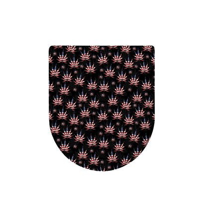 American Marijuana Leaf Pattern Print Toilet Lid Cover