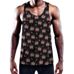 American Marijuana Leaf Pattern Print Training Tank Top