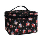American Marijuana Leaf Pattern Print Travel Makeup Bag