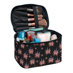 American Marijuana Leaf Pattern Print Travel Makeup Bag