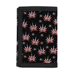 American Marijuana Leaf Pattern Print Trifold Wallet