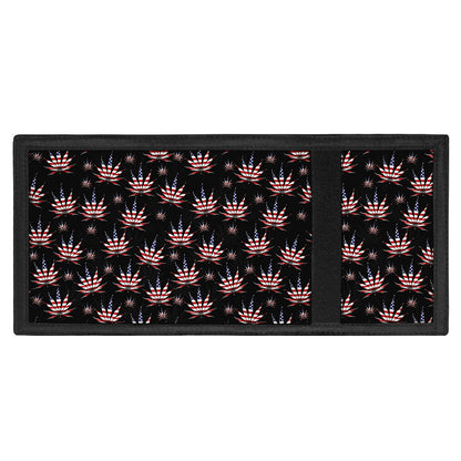 American Marijuana Leaf Pattern Print Trifold Wallet