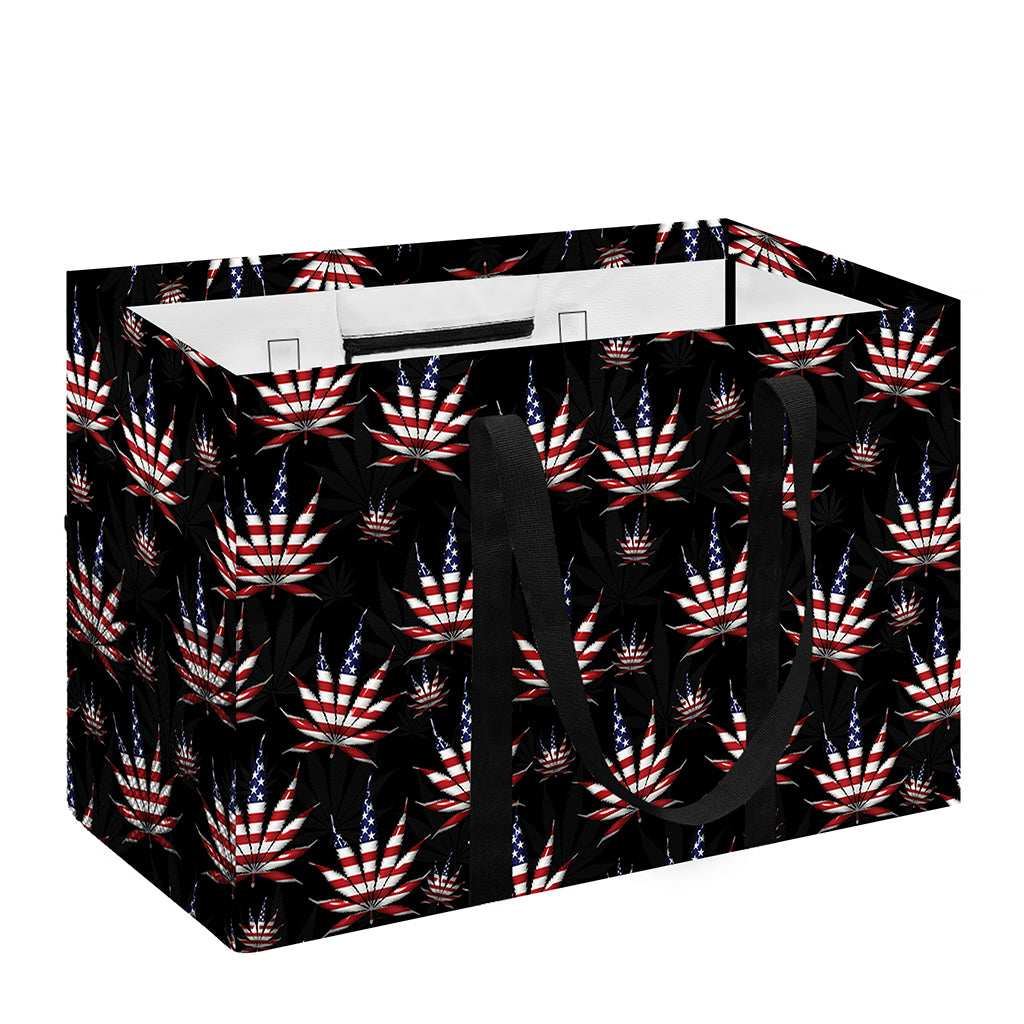 American Marijuana Leaf Pattern Print Utility Tote Bag