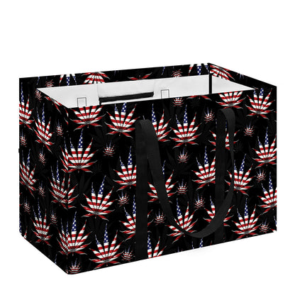 American Marijuana Leaf Pattern Print Utility Tote Bag