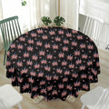 American Marijuana Leaf Pattern Print Waterproof Round Tablecloth
