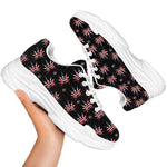 American Marijuana Leaf Pattern Print White Chunky Shoes