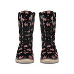 American Marijuana Leaf Pattern Print Winter Boots