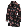 American Marijuana Leaf Pattern Print Women's Bathrobe