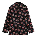 American Marijuana Leaf Pattern Print Women's Blazer