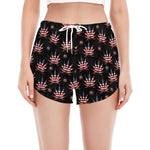American Marijuana Leaf Pattern Print Women's Split Running Shorts
