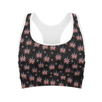 American Marijuana Leaf Pattern Print Women's Sports Bra