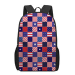 American Patriotic Patchwork Print 17 Inch Backpack