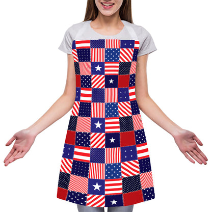 American Patriotic Patchwork Print Adjustable Apron